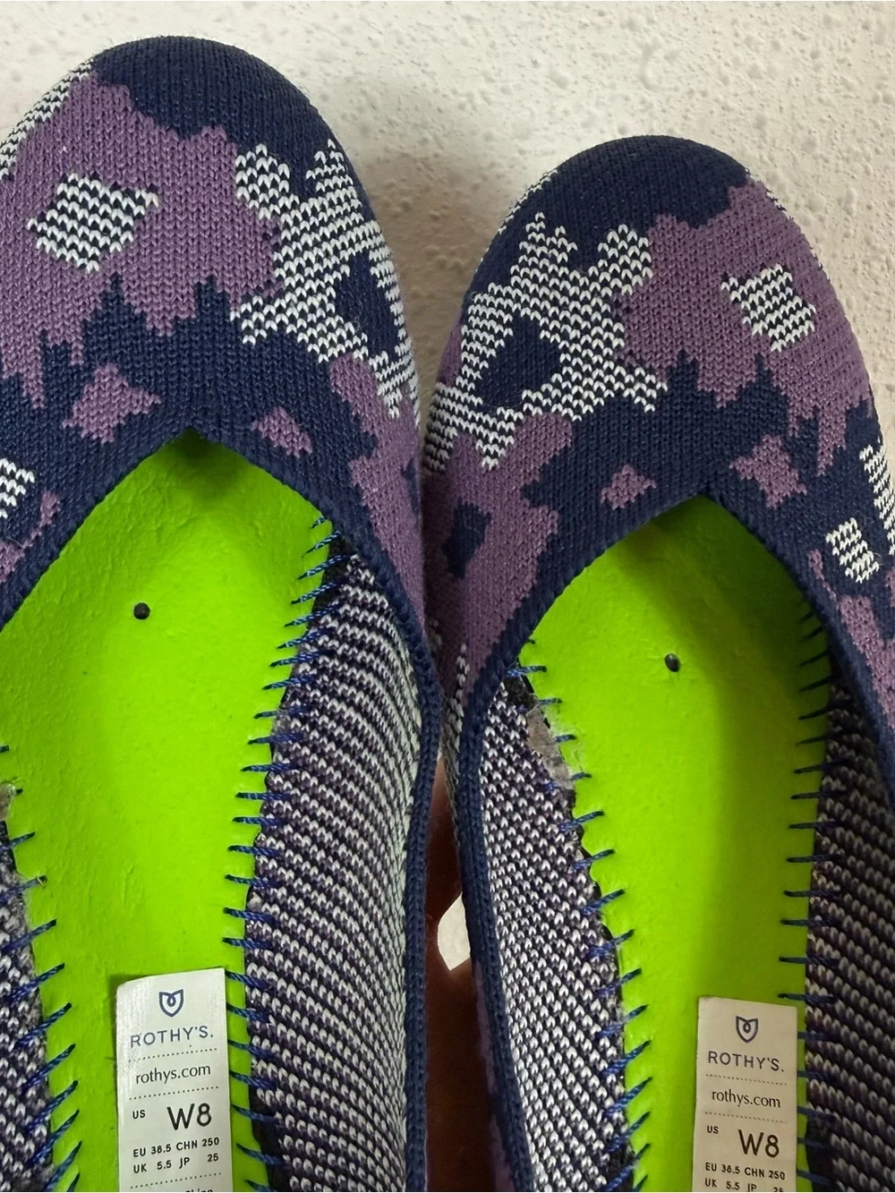 Rothy's The Flat Retired Color Violet Botanicamo Round Toe Sz 8 Missing Insoles